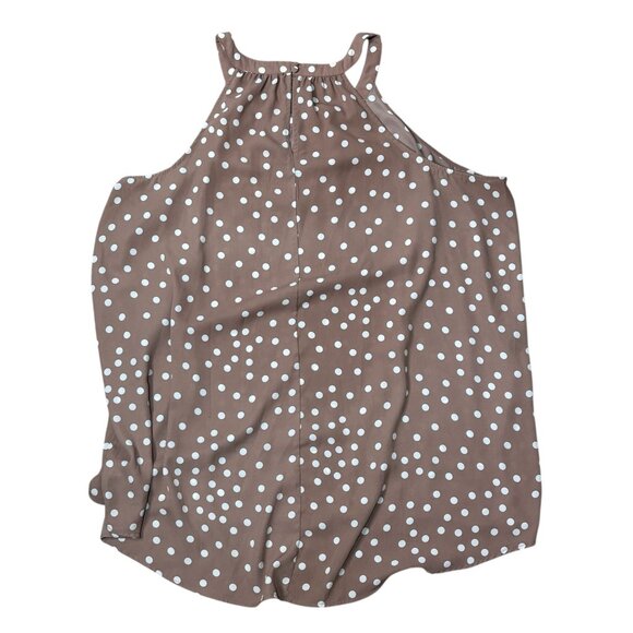 Torrid Womens Georgette Taupe White Polka Dot Plus Size 4 - Picture 2 of 9